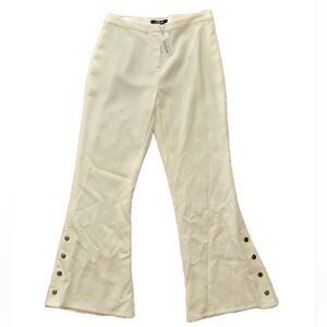 Sugar+Lips Women's Chic White Cream Flare Pant Size Medium New